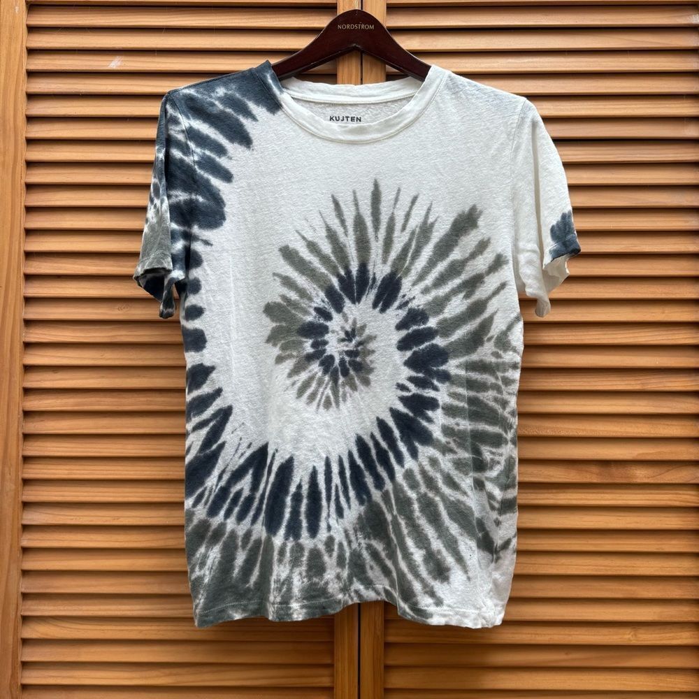 KUJTEN Linen tie dye T-shirt size 2